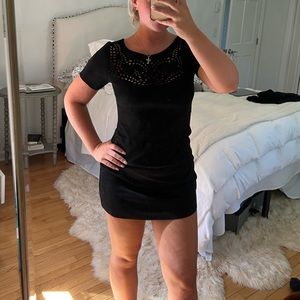 Revolve Philosophy Black Suede mini dress